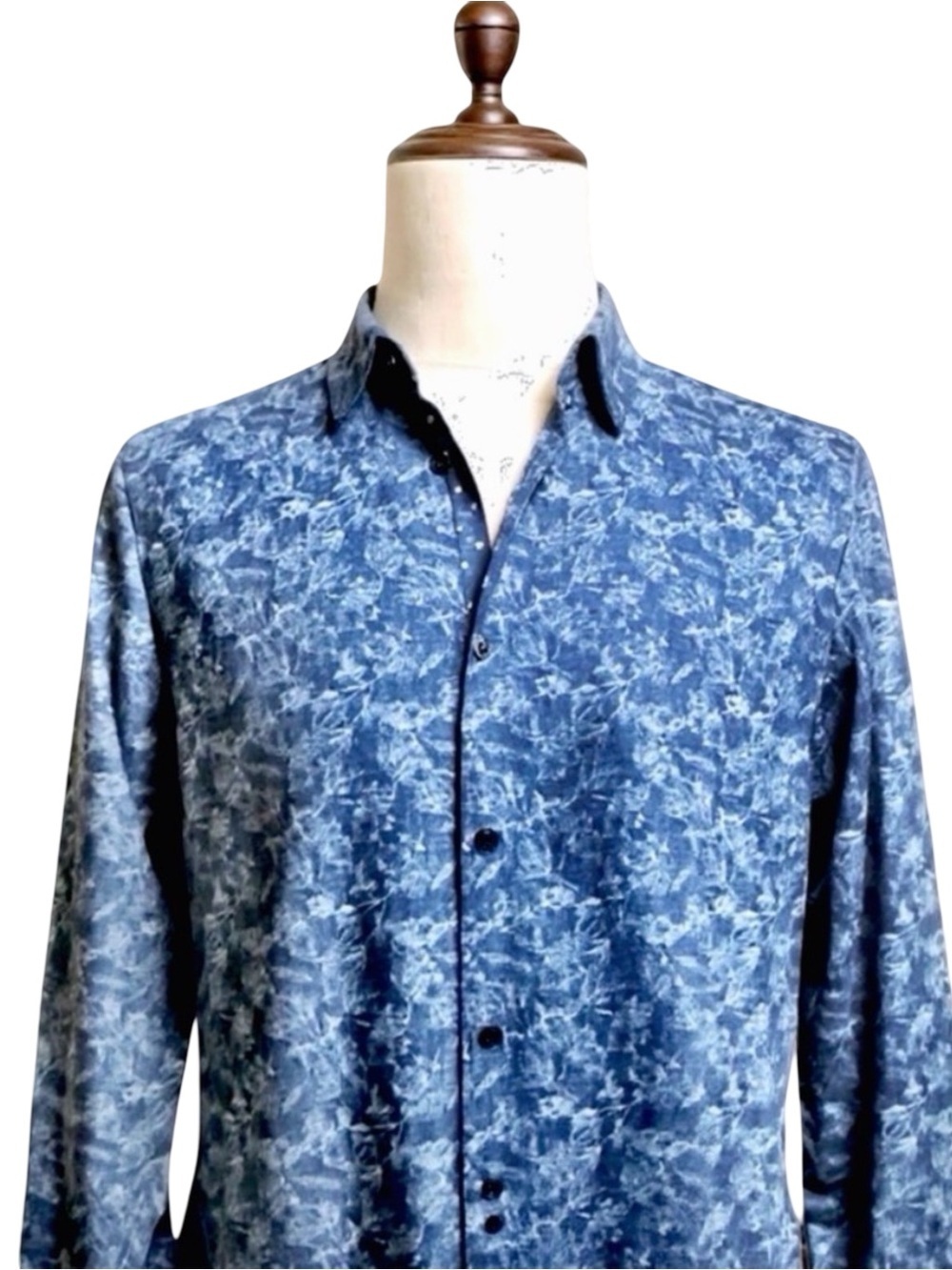 Ted Baker London “Marais” Geo Print Slim Fit Shirt | Blue | Large - Picture 5 of 7